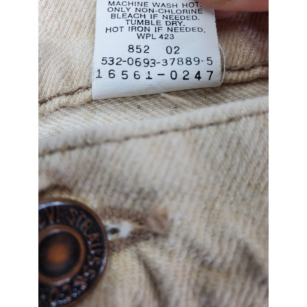 Levis 561 Relaxed Fit Jeans Women 18 M Beige Vintage 90s Made in USA Tapered Leg - Picture 4 of 10